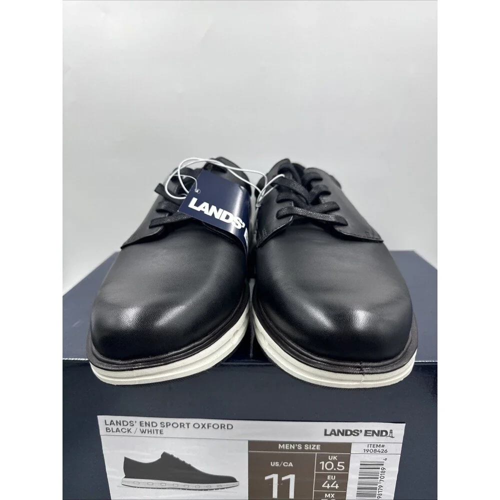 Lands’ Ends Men’s Black Dress Casual Lace Up Oxford Formal Comfortable Shoes 11